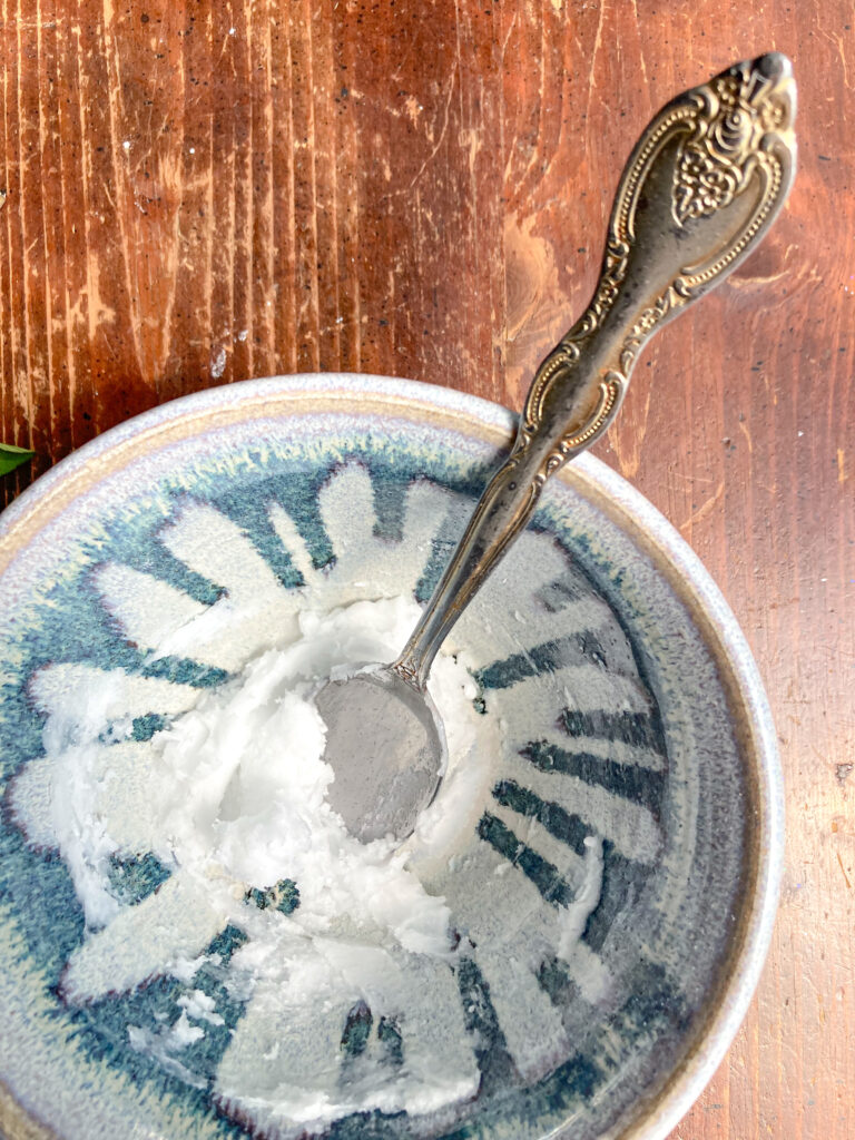 homemade toothpaste in a bowl